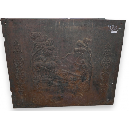  Plaque de cheminée en fonte "laboureur" sur  Moinat SA  - Antiquités décoration
