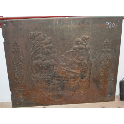  Plaque de cheminée en fonte "laboureur" sur  Moinat SA  - Antiquités décoration
