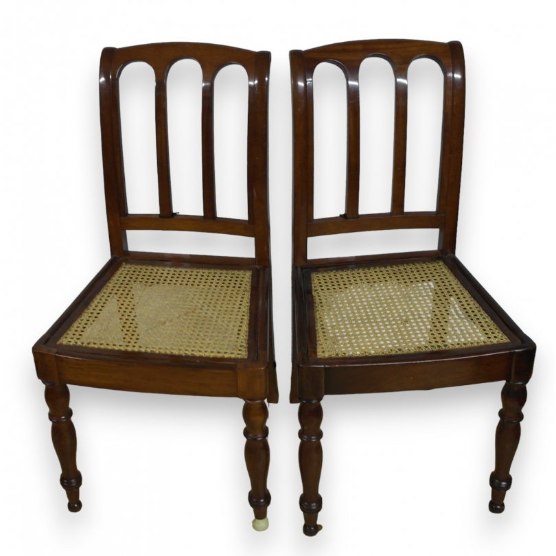 Paire de chaises en acajou de Jansen