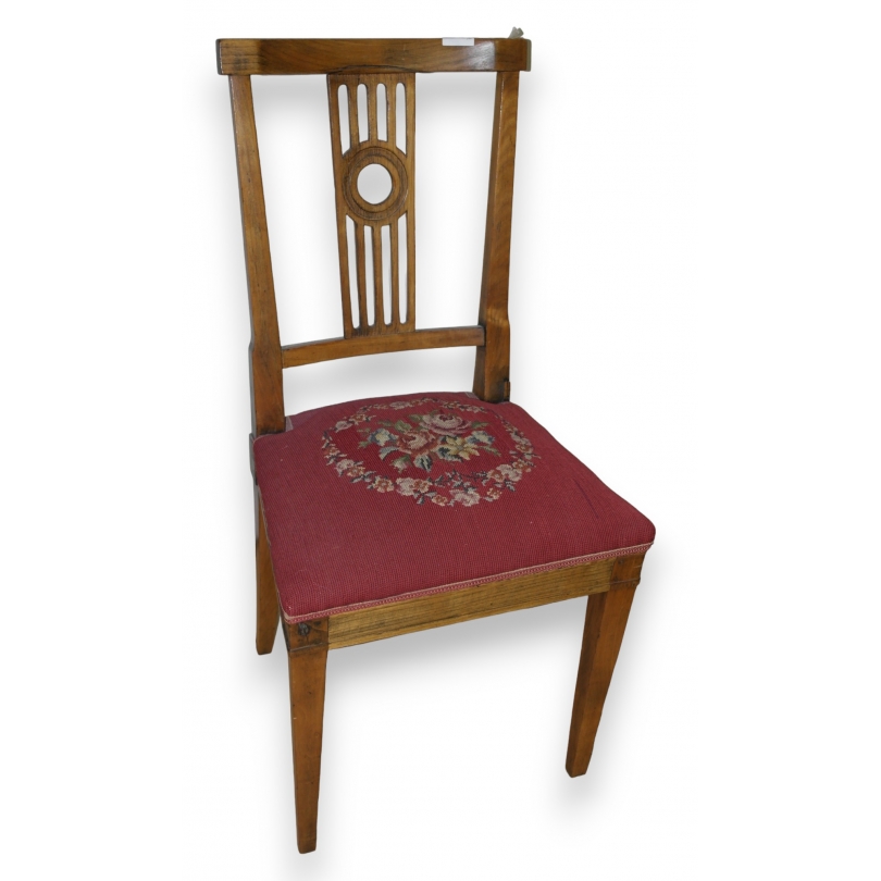 Directoire chair, seat upholstered by Moinat SA – Antiques and interior design