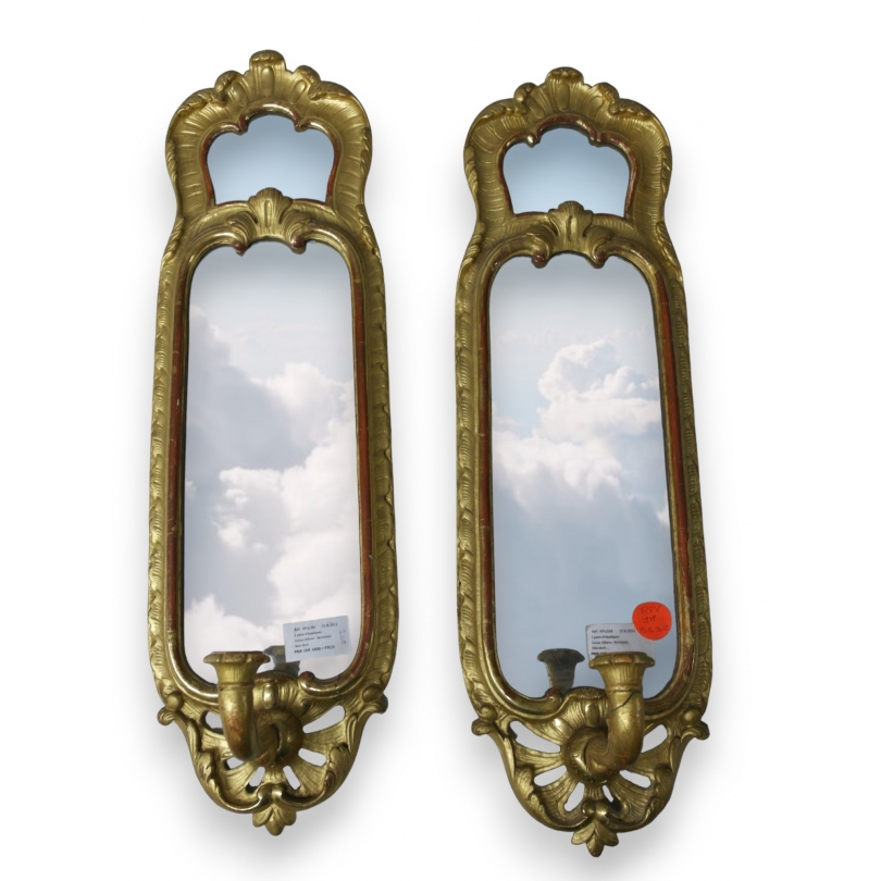  Paire d'appliques-miroirs bernoises en sur  Moinat SA  - Antiquités décoration