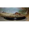 Cache-pot ovale \"Chasse\" en porcelaine