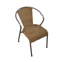 Fauteuil en fer et rotin