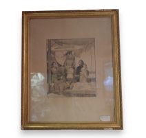 Gravure "Marché à la place du Molard"