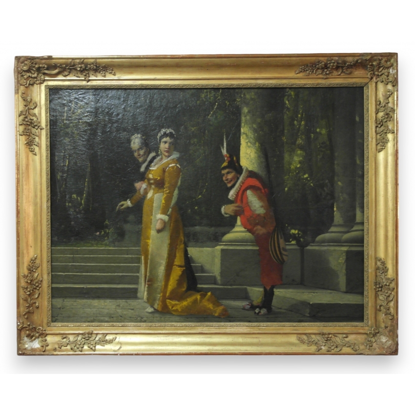 Paintings | Satirical oil on canvas, unsigned, Moinat SA  - Antiques and home décor