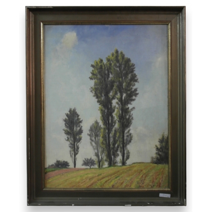 Huile sur toile \"Arbres\" signée G. FRANCOIS
