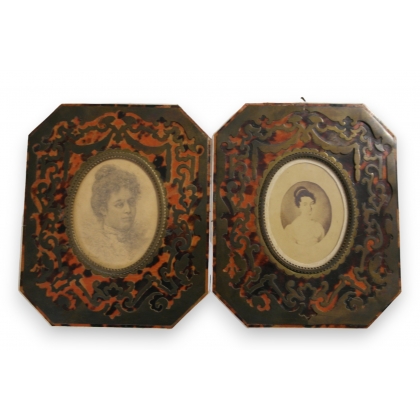  Paire de cadres Napoléon III sur  Moinat SA  - Antiquités décoration