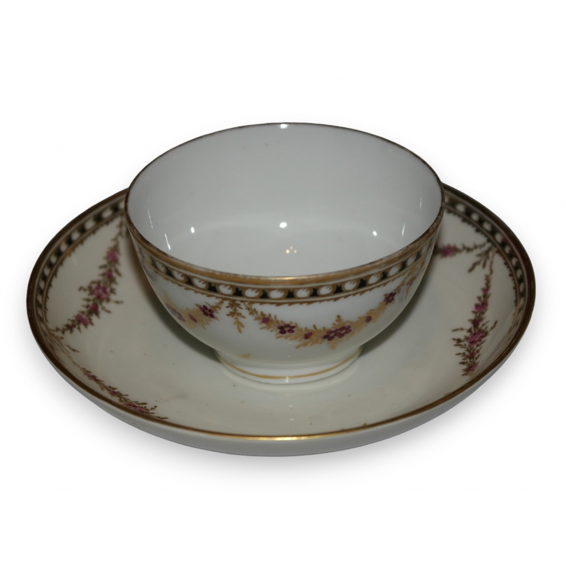  Bol et sous tasse "Reine de Naples" en sur  Moinat SA  - Antiquités décoration