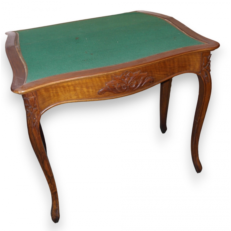  Table à jeux Napoléon III en noyer sur  Moinat SA  - Antiquités décoration