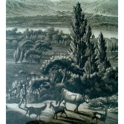 Engraving ‘View of Mont Blanc’ by TROLL.  at Moinat SA  – Antiques and decorative items –  Engravings, lithographs