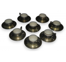 Série de 8 tasses et sous-tasses en