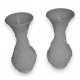 Paire de vases en opaline blanche