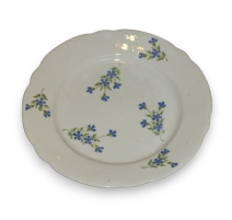 Assiette vieux Nyon, décor bleuets