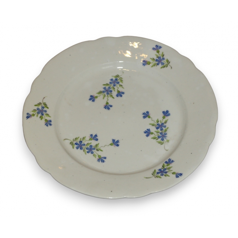 Assiette vieux Nyon, décor bleuets