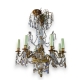 Lustre en bronze doré et cristaux à 8