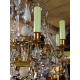 Lustre en bronze doré et cristaux à 8