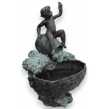 Petite fontaine "Bacchus" en bronze