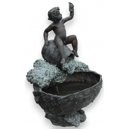 Petite fontaine \"Bacchus\" en bronze
