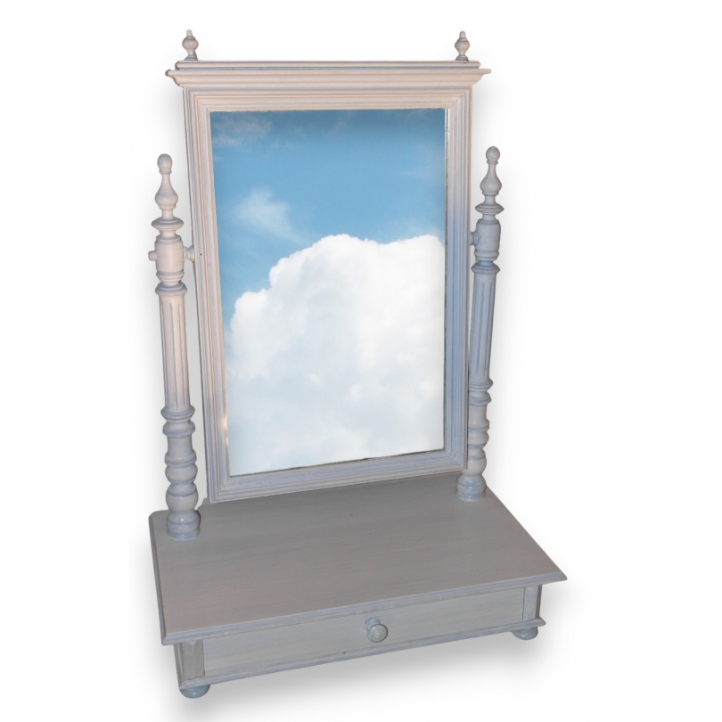  Miroir de table laquée blanc sur  Moinat SA  - Antiquités décoration