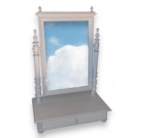 Miroir de table laquée blanc