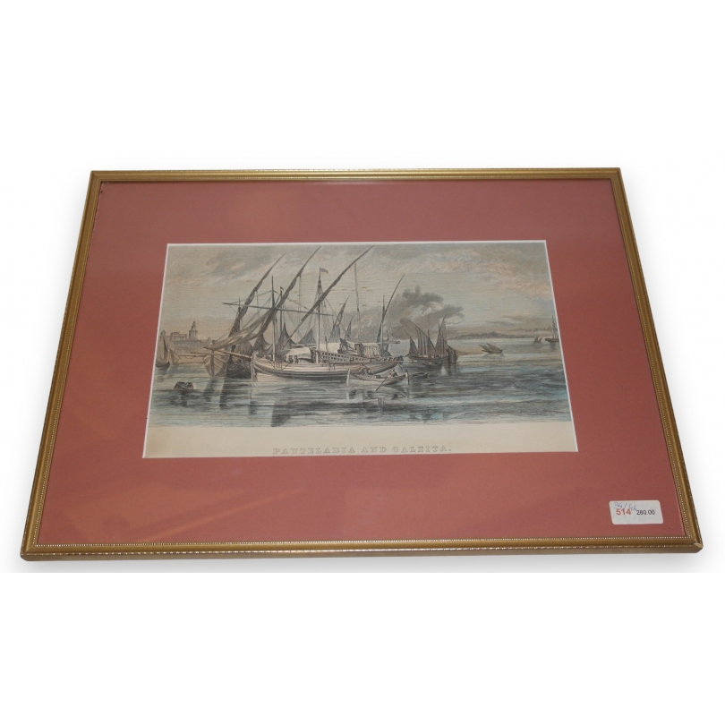 Gravure "Pantelaria and Galeita"  sur Moinat SA  - Antiquités décoration -  Gravures, Lithos