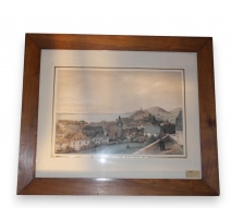 Gravure coloriée "Ville de Neuchâtel "