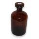 Flacon de pharmacie en verre bruni
