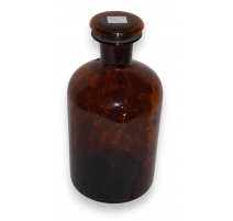 Flacon de pharmacie en verre bruni