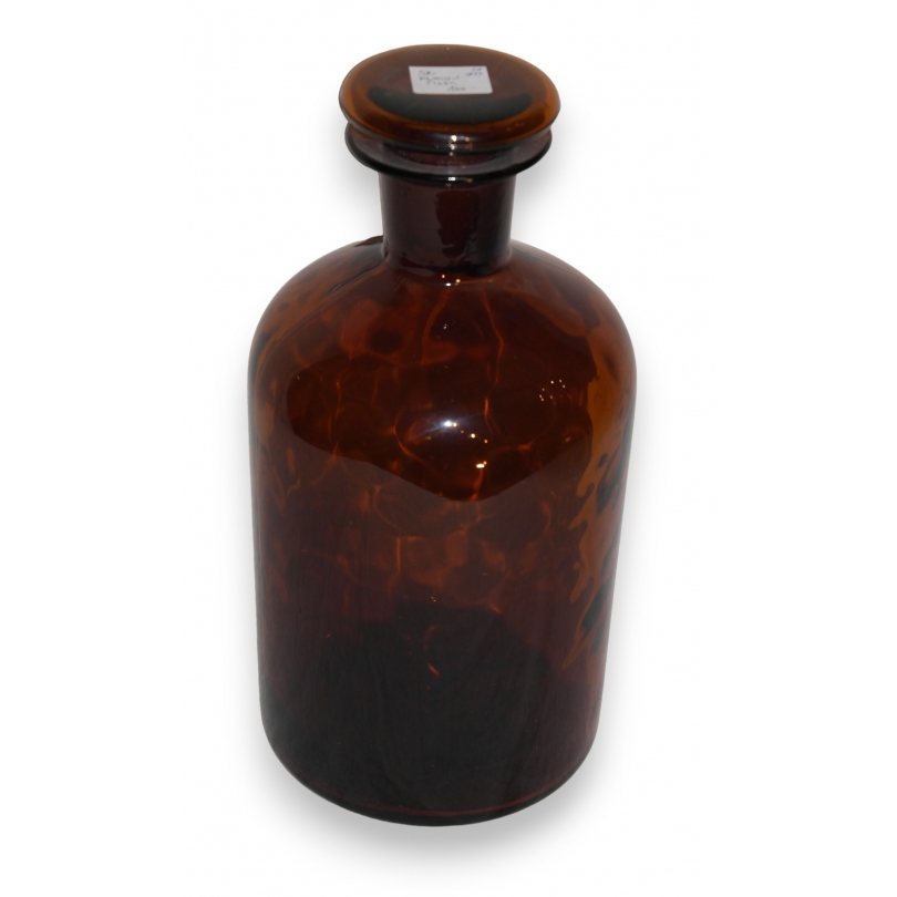 Flacon de pharmacie en verre bruni