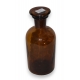 Flacon de pharmacie en verre bruni