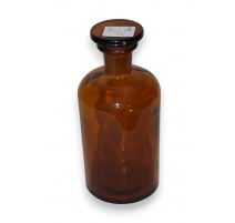 Flacon de pharmacie en verre bruni