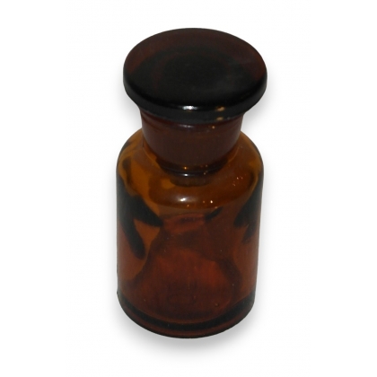 Flacon de pharmacie en verre bruni