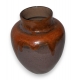 Vase en faïence brun et orange