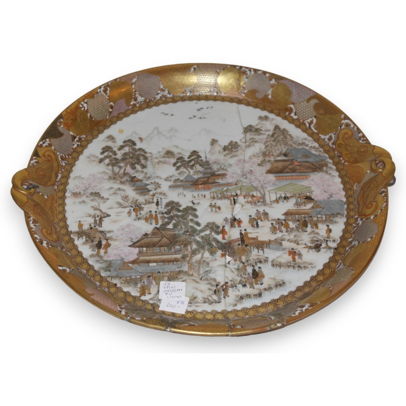 Plat en porcelaine satsuma Japonais