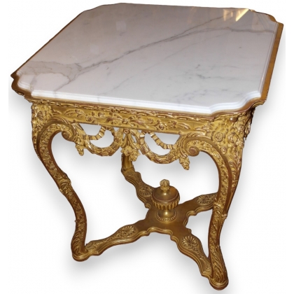 Table carrée style Louis XIV en bois