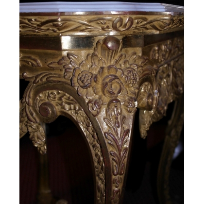  Table carrée style Louis XIV en bois sur  Moinat SA  - Antiquités décoration