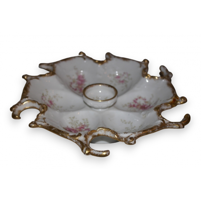 Plat à oeufs en porcelaine Napoléon III