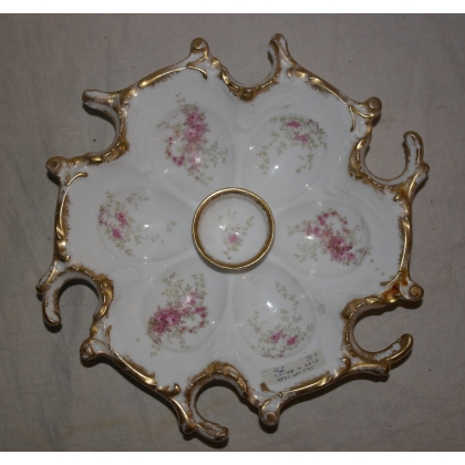Plat à oeufs en porcelaine Napoléon III
