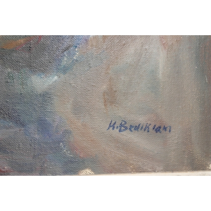 Paintings | Oil on canvas, ‘Réjouissance’, signed Moinat SA  – Antiques and home décor