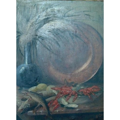 Tableau \"Nature morte\", signé GILLIAND.