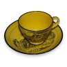 Yellow earthenware cup and saucer by  Moinat SA  - Antiques and home décor