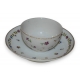Tasse et sous-tasse décor bleuets bleu