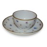 Tasse et sous-tasse décor bleuets bleu