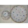 Tasse et sous-tasse décor bleuets bleu