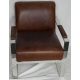 Fauteuil style 1950 cuir et métal chromé