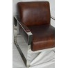 Fauteuil style 1950 cuir et métal chromé