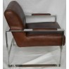 Fauteuil style 1950 cuir et métal chromé