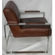 Fauteuil style 1950 cuir et métal chromé