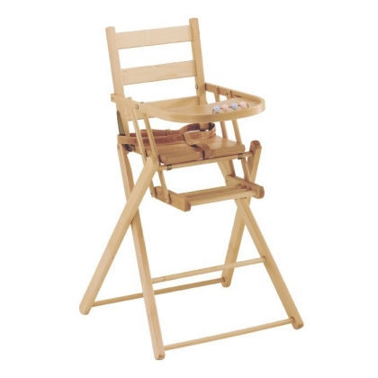 Chaise haute d\'enfant pliante en hêtre
