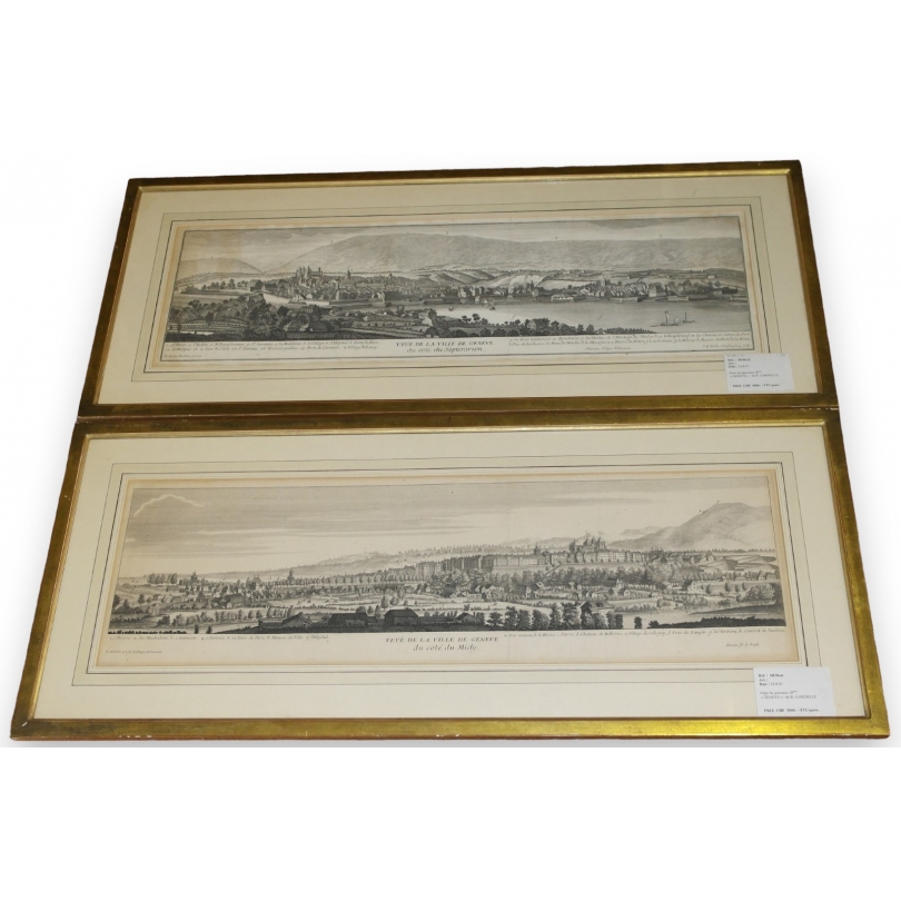 Paire de gravures "Veue de la ville de